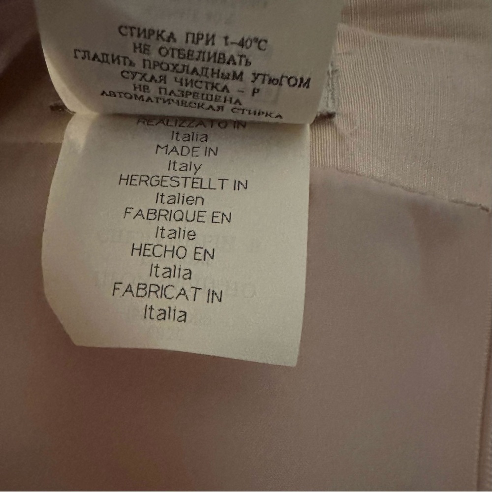 Oltre Made in Italy Flax Blend Cream Fit Flare Pencil Skirt 12 Ivory Fitted - Picture 9 of 9